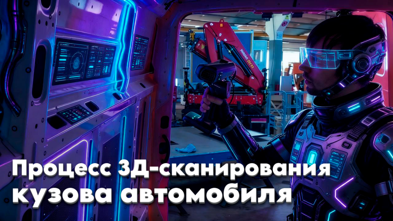 Процесс 3Д-сканирования кузова автомобиля