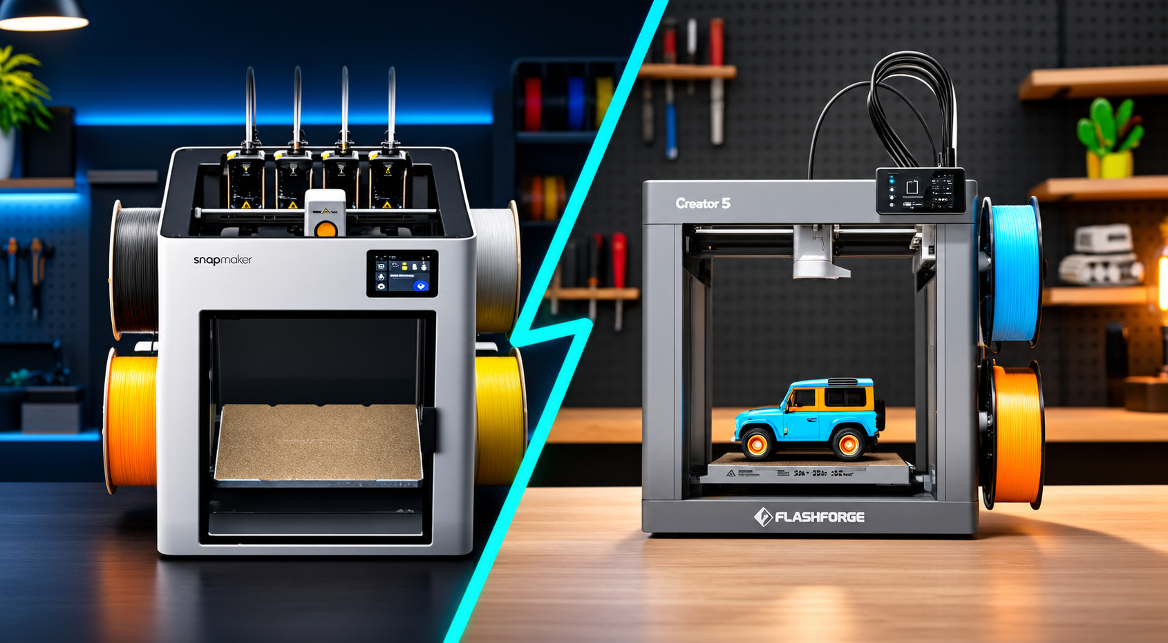 Snapmaker U1 vs FlashForge Creator 5 Pro: битва четырехголовых гигантов
