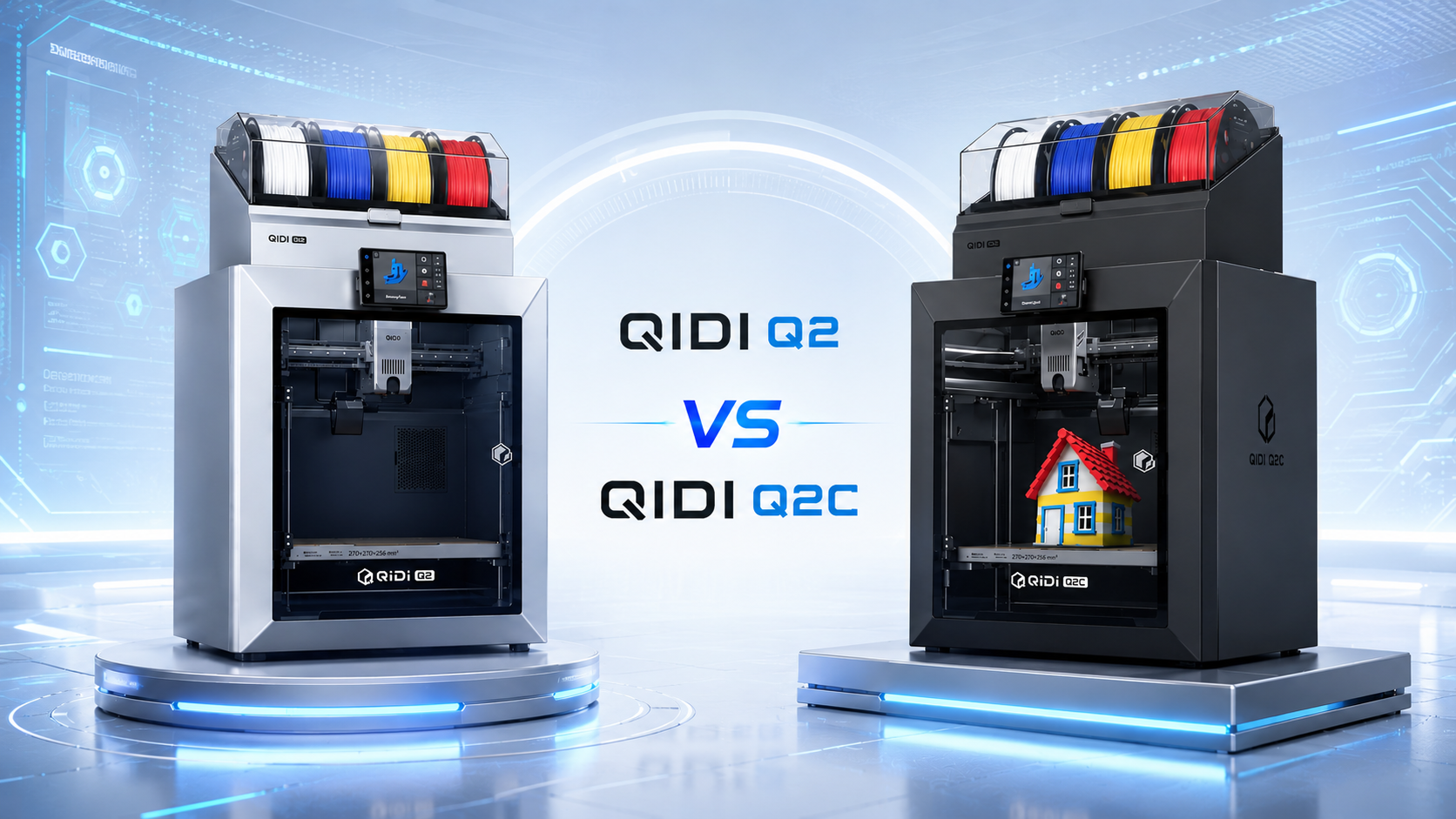 QIDI Q2 против Q2C: обзор-сравнение