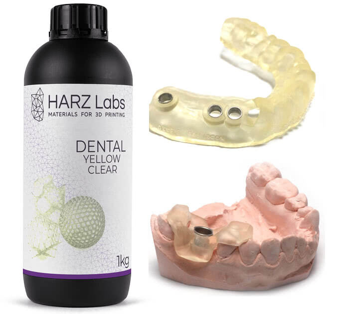 Фотополимерная смола Harzlabs Dental Yellow Clear Фотополимерная смола Harzlabs Dental Yellow Clear